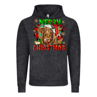 Vintage Black merry christmas cow Vintage Hoodie - CowGirlArtShop