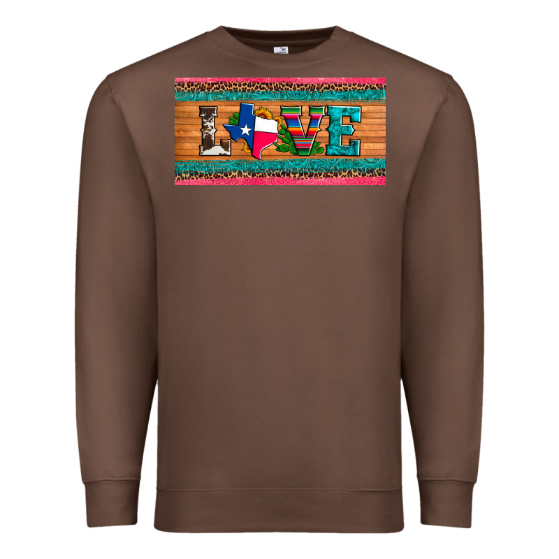 Love Texas Sunflowers Cactus Cowhide License Plate Premium Sweatshirt by Artiststas | Teevron
