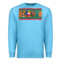 Ocean Blue love texas sunflowers cactus cowhide license plate Premium Sweatshirt - Artiststas