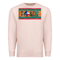 Pale Pink love texas sunflowers cactus cowhide license plate Premium Sweatshirt - Artiststas