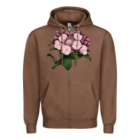 Chestnut Mountain Laurel Flower Illustrations Zipper Hoodie - LillyAllenDesigns