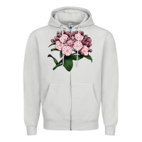 Dove Grey Mountain Laurel Flower Illustrations Zipper Hoodie - LillyAllenDesigns