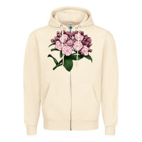 Sandshell Mountain Laurel Flower Illustrations Zipper Hoodie - LillyAllenDesigns