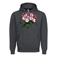 Smoke Mountain Laurel Flower Illustrations Zipper Hoodie - LillyAllenDesigns
