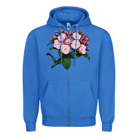 True Royal Mountain Laurel Flower Illustrations Zipper Hoodie - LillyAllenDesigns