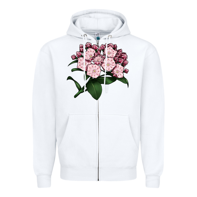 Mountain Laurel Flower Illustrations Zipper Hoodie by LillyAllenDesigns | Teevron