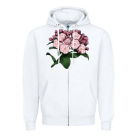 White Mountain Laurel Flower Illustrations Zipper Hoodie - LillyAllenDesigns