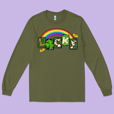 Lucky St. Patrick's Day Long Sleeve Tee Designed By Cowgirlartshop