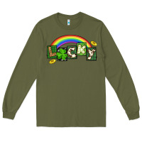 Army Green Lucky St. Patrick's Day Long Sleeve Tee - CowGirlArtShop
