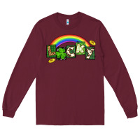 Burgundy Lucky St. Patrick's Day Long Sleeve Tee - CowGirlArtShop