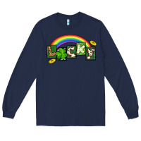 Navy Lucky St. Patrick's Day Long Sleeve Tee - CowGirlArtShop