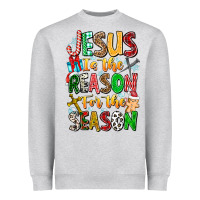 Heather Grey jesus is the reason for the season Heavyweight Sweatshirt - CowhideDigitalArt