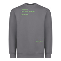 Storm The Matrix Everything Has A Beginning Green Font Heavyweight Sweatshirt - ArtMosaic