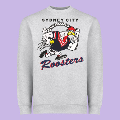 Roosters-sydney City Classic Heavyweight Sweatshirt Designed By Artmosaic