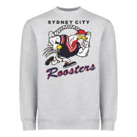 Heather Grey roosters-sydney city Classic Heavyweight Sweatshirt - ArtMosaic