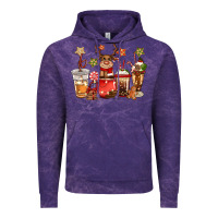 Cloud Purple christmas reindeer coffee Vintage Hoodie - CowGirlArtShop