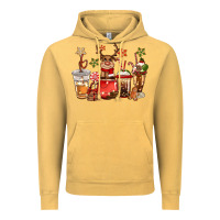 Vintage Mustard christmas reindeer coffee Vintage Hoodie - CowGirlArtShop