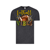 Vintage Black Football vibes yellow and green team color Vintage Tee - HowdyJamesFarm