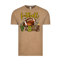 Vintage Coffee Football vibes yellow and green team color Vintage Tee - HowdyJamesFarm