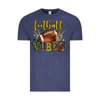 Vintage Denim Football vibes yellow and green team color Vintage Tee - HowdyJamesFarm