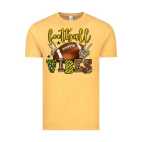 Vintage Mustard Football vibes yellow and green team color Vintage Tee - HowdyJamesFarm
