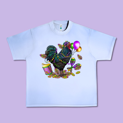 Mardi Gras Chicken Urban Heavy Tee Designed By Cowgirlartshop