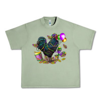 Oil Green mardi gras chicken Urban Heavy Tee - CowGirlArtShop