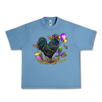 Pebble Blue mardi gras chicken Urban Heavy Tee - CowGirlArtShop