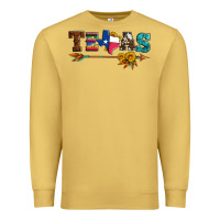 Antique Gold texas with arrow and sunflowers Premium Sweatshirt - Artiststas