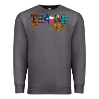 Charcoal Heather texas with arrow and sunflowers Premium Sweatshirt - Artiststas