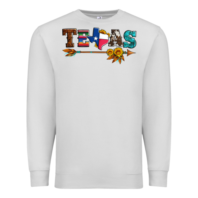 Texas With Arrow And Sunflowers Premium Sweatshirt by Artiststas | Teevron