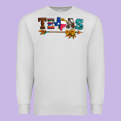 Texas With Arrow And Sunflowers Premium Sweatshirt Designed By Artiststas