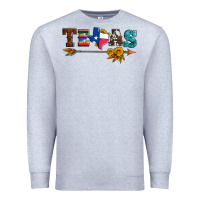 Heather Grey texas with arrow and sunflowers Premium Sweatshirt - Artiststas