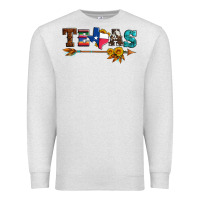 Oatmeal Heather texas with arrow and sunflowers Premium Sweatshirt - Artiststas