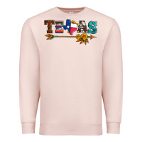 Pale Pink texas with arrow and sunflowers Premium Sweatshirt - Artiststas