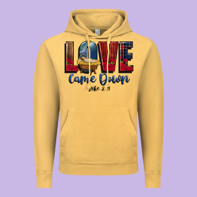 Love Came Down Luke 2 11 Vintage Hoodie Designed By Cowgirlartshop