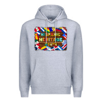 Heather Grey hispanic heritage flags Premium Hoodie - BundleAndBundleShop