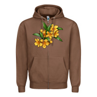 Chestnut Yellow Jessamine Flower Illustrations Zipper Hoodie - LillyAllenDesigns