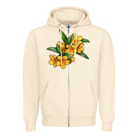 Sandshell Yellow Jessamine Flower Illustrations Zipper Hoodie - LillyAllenDesigns