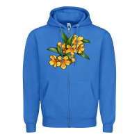 True Royal Yellow Jessamine Flower Illustrations Zipper Hoodie - LillyAllenDesigns