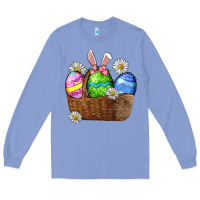 Colony Blue Easter eggs  Easter Day Long Sleeve Tee - CowGirlArtShop