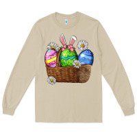 Mushroom Easter eggs  Easter Day Long Sleeve Tee - CowGirlArtShop