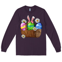 Plum Easter eggs  Easter Day Long Sleeve Tee - CowGirlArtShop