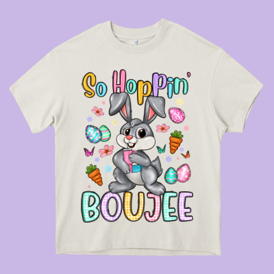 So Hoppin Boujee Heavy Core Tee Designed By Artiststas