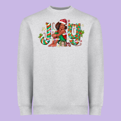 Joy Girl Black Heavyweight Sweatshirt Designed By Cowhidedigitalart