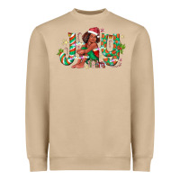 Mushroom Joy Girl Black Heavyweight Sweatshirt - CowhideDigitalArt