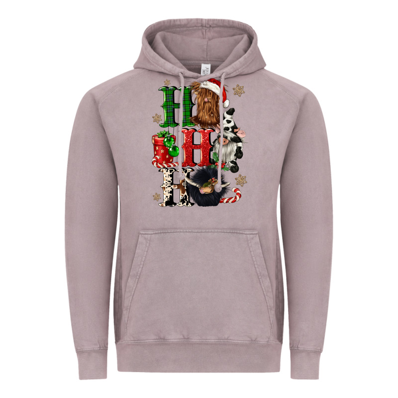 Ho Ho Ho Heifer Cow Gnomies Vintage Hoodie by CowGirlArtShop | Teevron