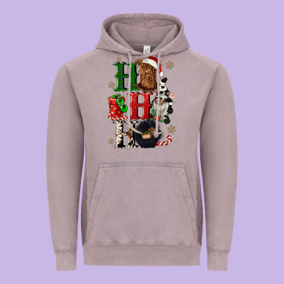 Ho Ho Ho Heifer Cow Gnomies Vintage Hoodie Designed By Cowgirlartshop