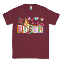Burgundy He is risen Classic Tee - NancyCooperArtShop