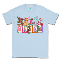 Dusty Blue He is risen Classic Tee - NancyCooperArtShop